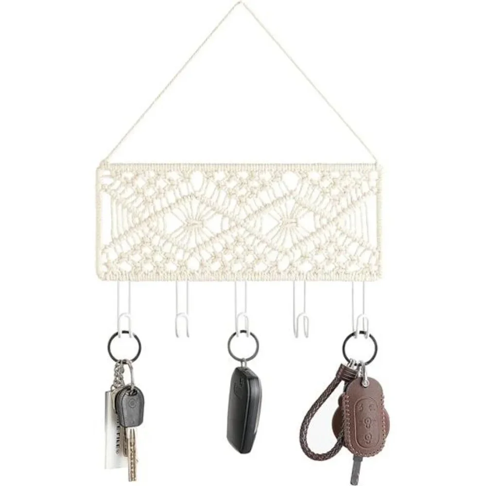Small Decorative Macrame Key Holder Boho Home Decor